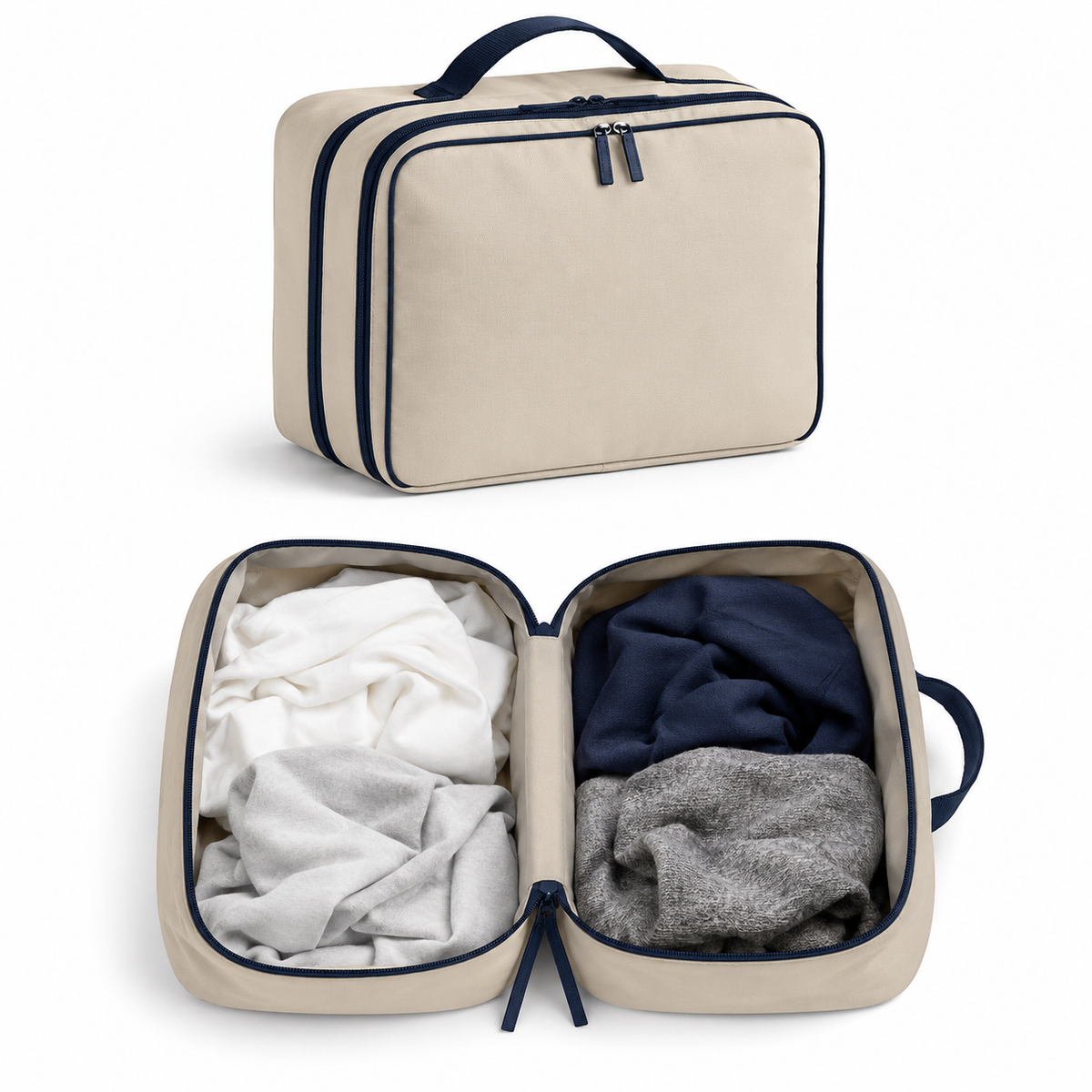 SplitPack Dual-Compartment Travel Laundry Pouch