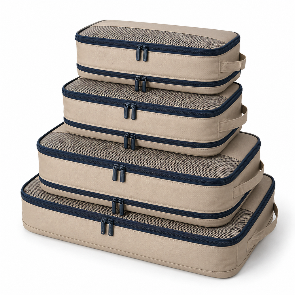 PackCove Compression Packing Cube Set – 4-Piece Travel Organizers