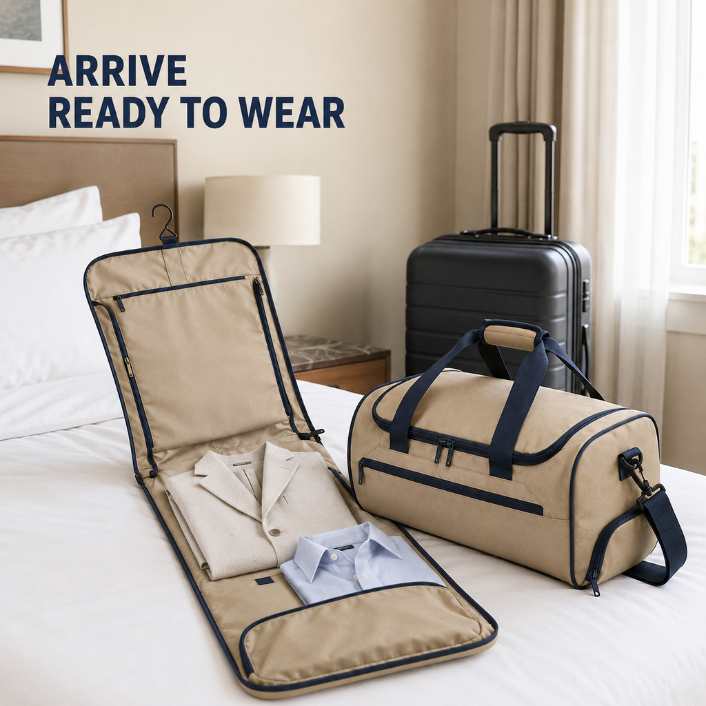 FoldRoute Convertible Garment Travel Bag – Carry-On Duffel