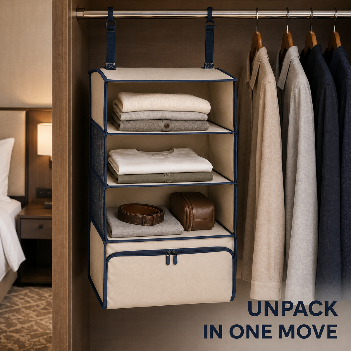 HangPort Hanging Travel Closet Organizer