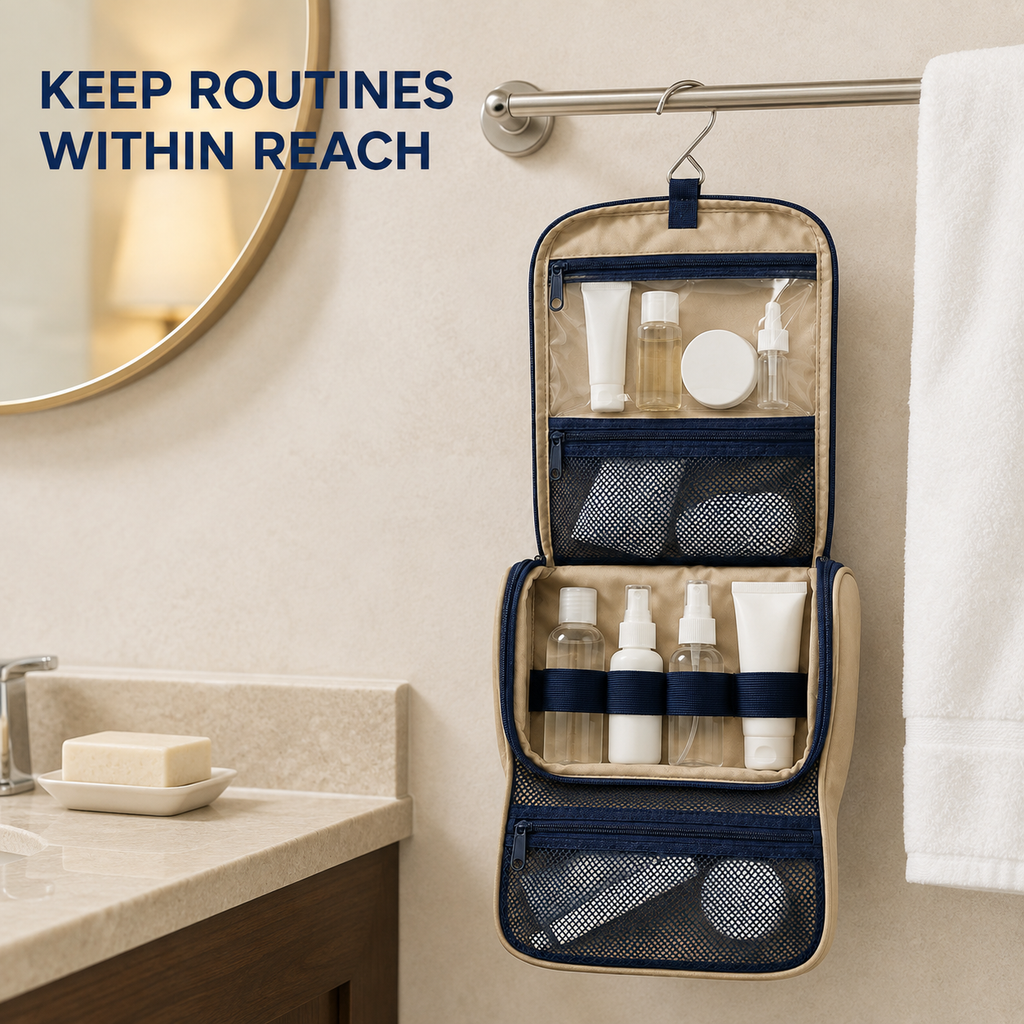 RollEase Hanging Toiletry Organizer