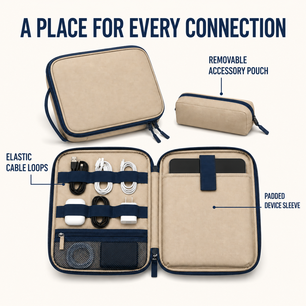CableHarbor Travel Tech Organizer Case