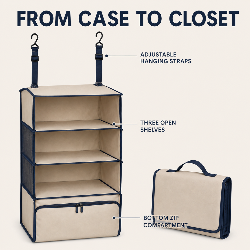 HangPort Hanging Travel Closet Organizer