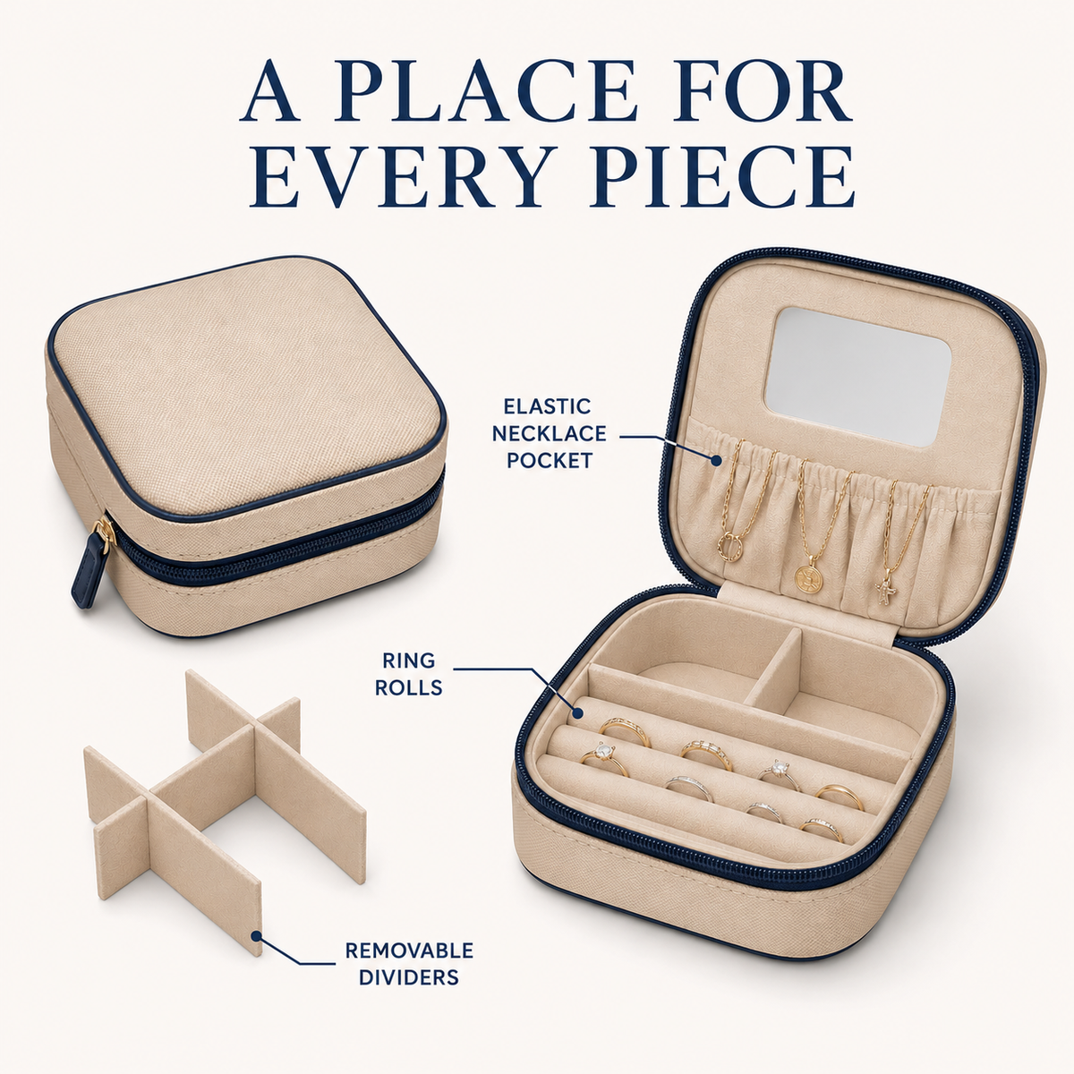 JewelNest Compact Travel Jewelry Case