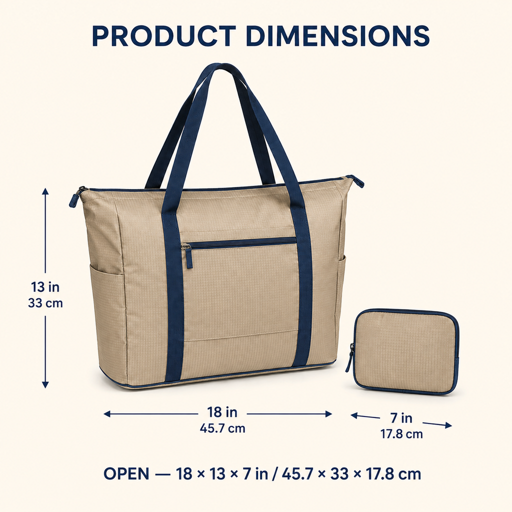 PackAway Foldable Travel Tote with Trolley Sleeve