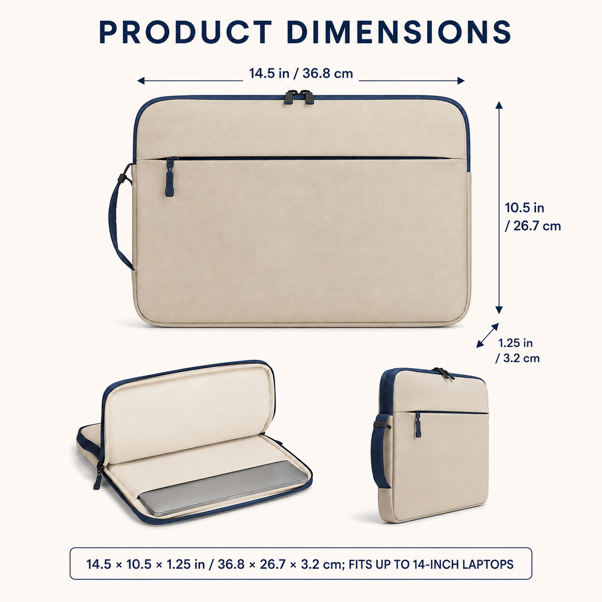 SoftShell Padded Laptop Sleeve – Fits Up to 14-Inch Laptops