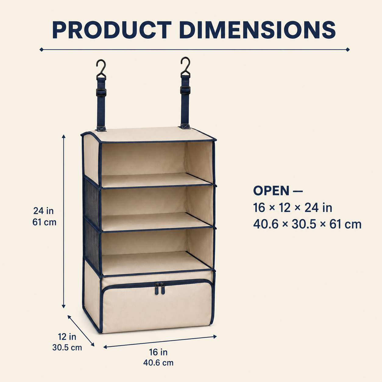 HangPort Hanging Travel Closet Organizer