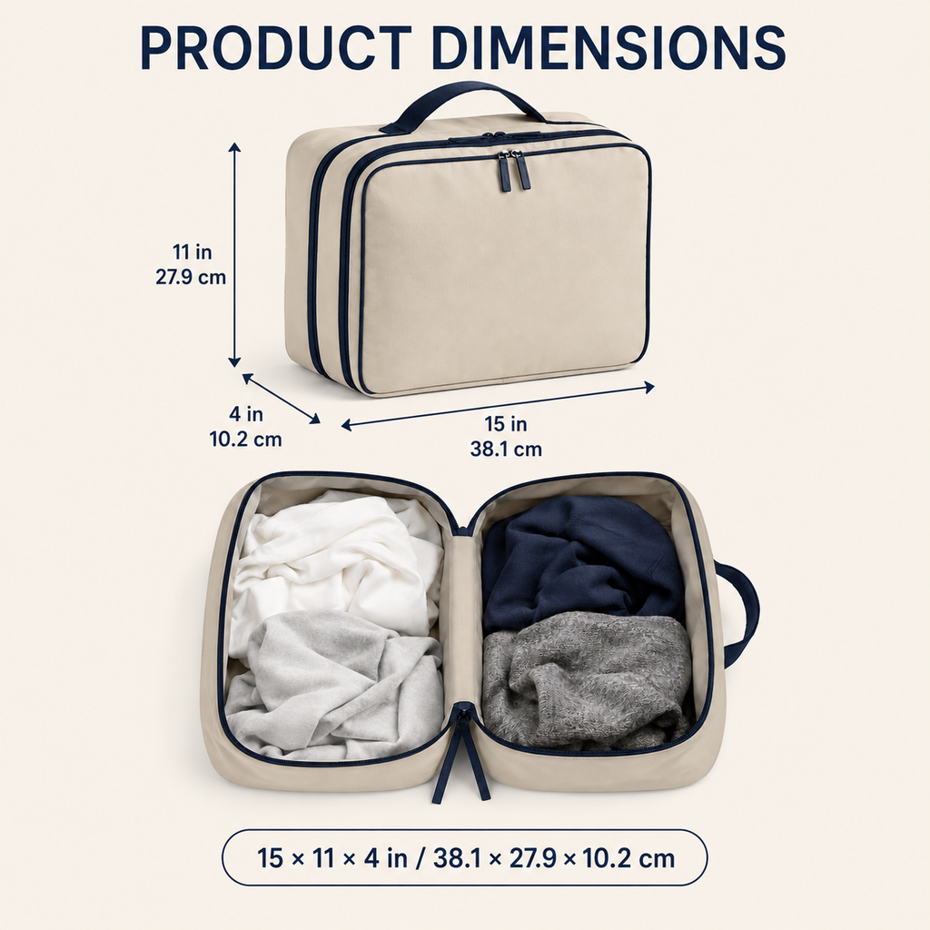 SplitPack Dual-Compartment Travel Laundry Pouch