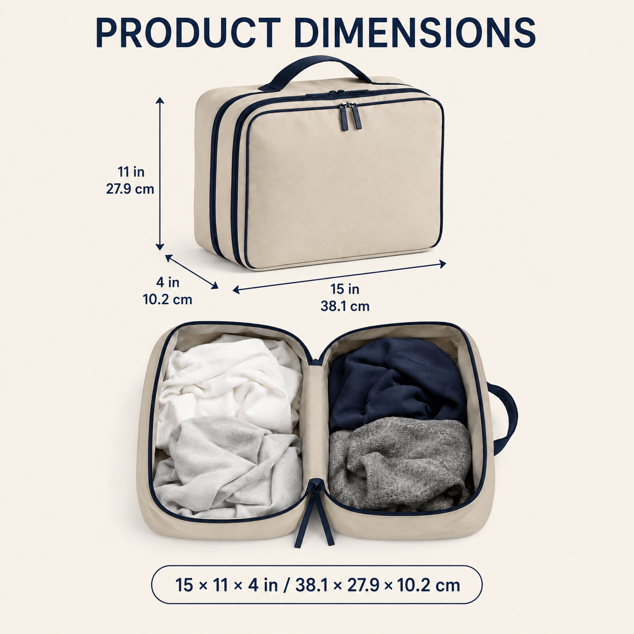 SplitPack Dual-Compartment Travel Laundry Pouch