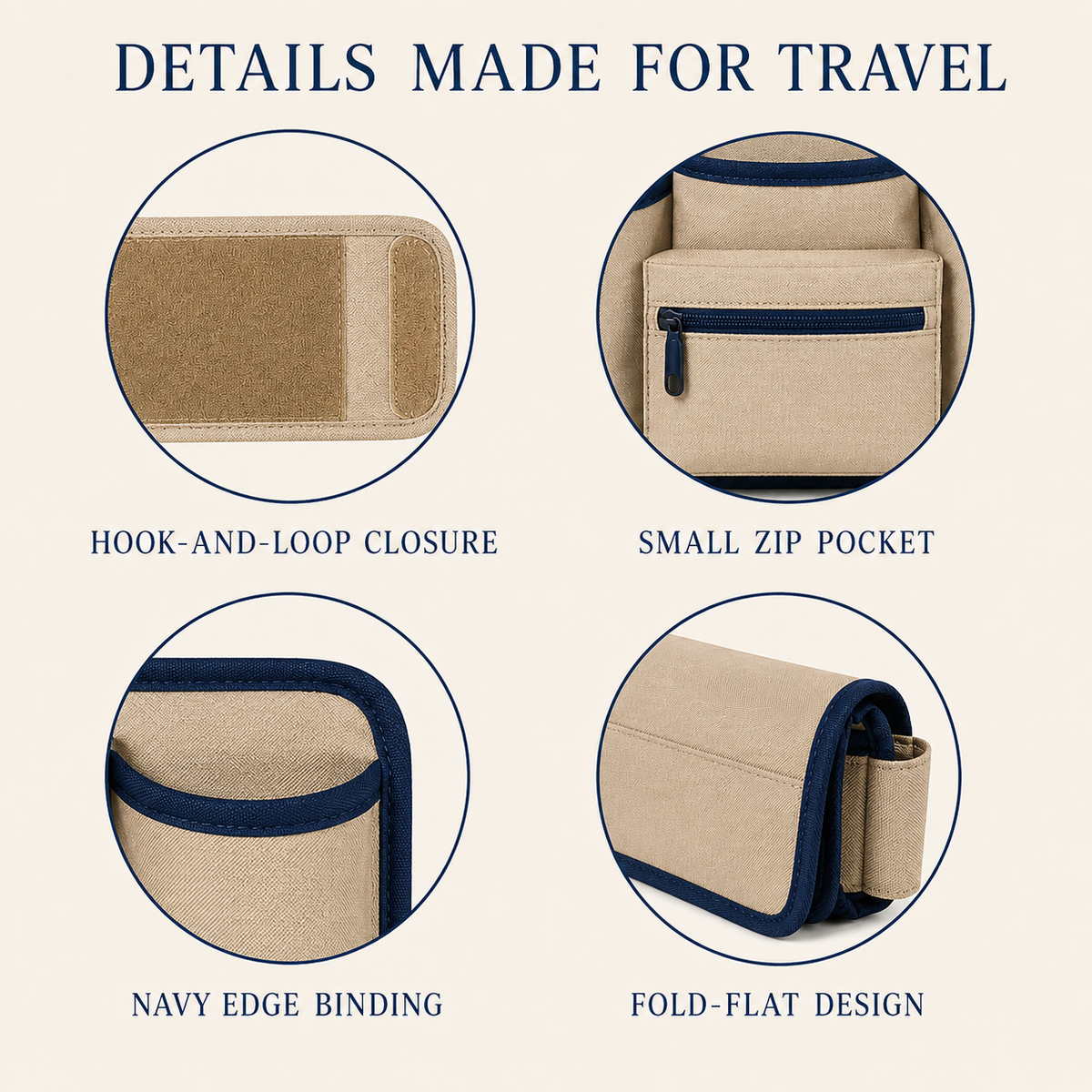 CarryDock Luggage Handle Caddy with Two Cup Pockets