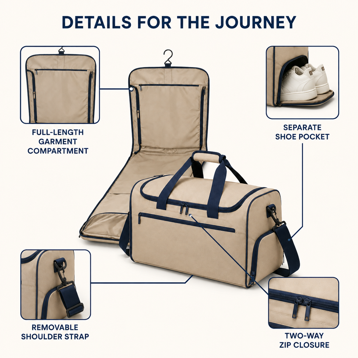 FoldRoute Convertible Garment Travel Bag – Carry-On Duffel