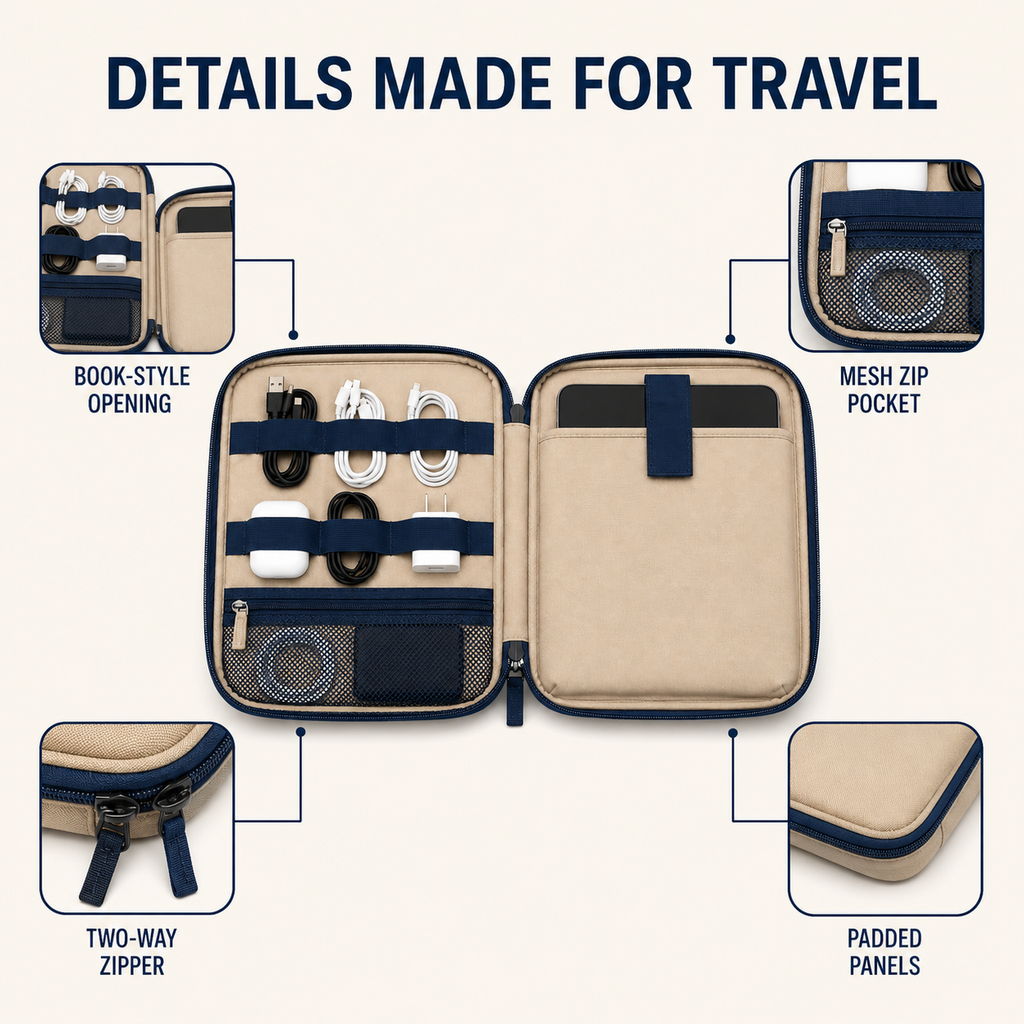 CableHarbor Travel Tech Organizer Case