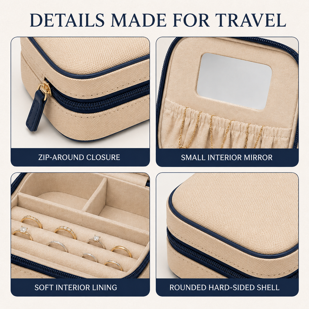 JewelNest Compact Travel Jewelry Case