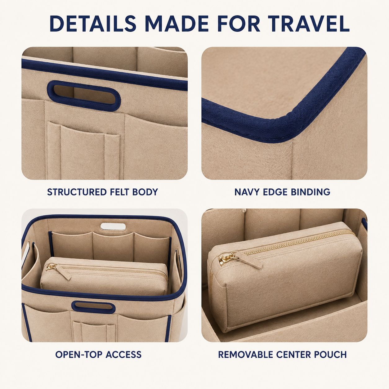 FormNest Felt Handbag Organizer Insert